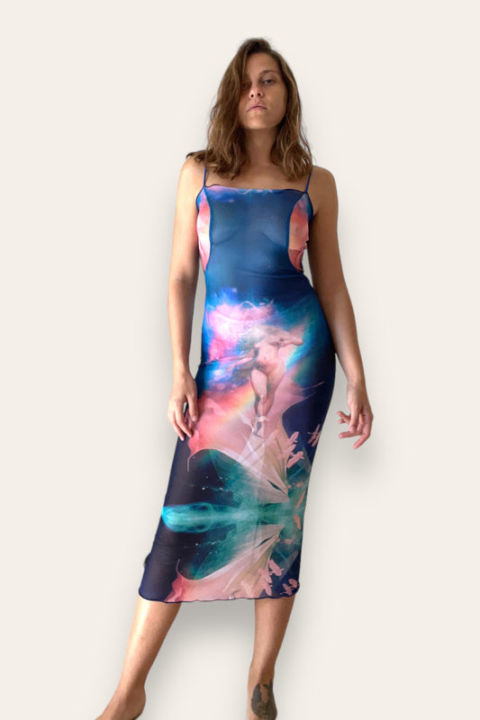 Serpent Dress in the Pleadian Dream Print